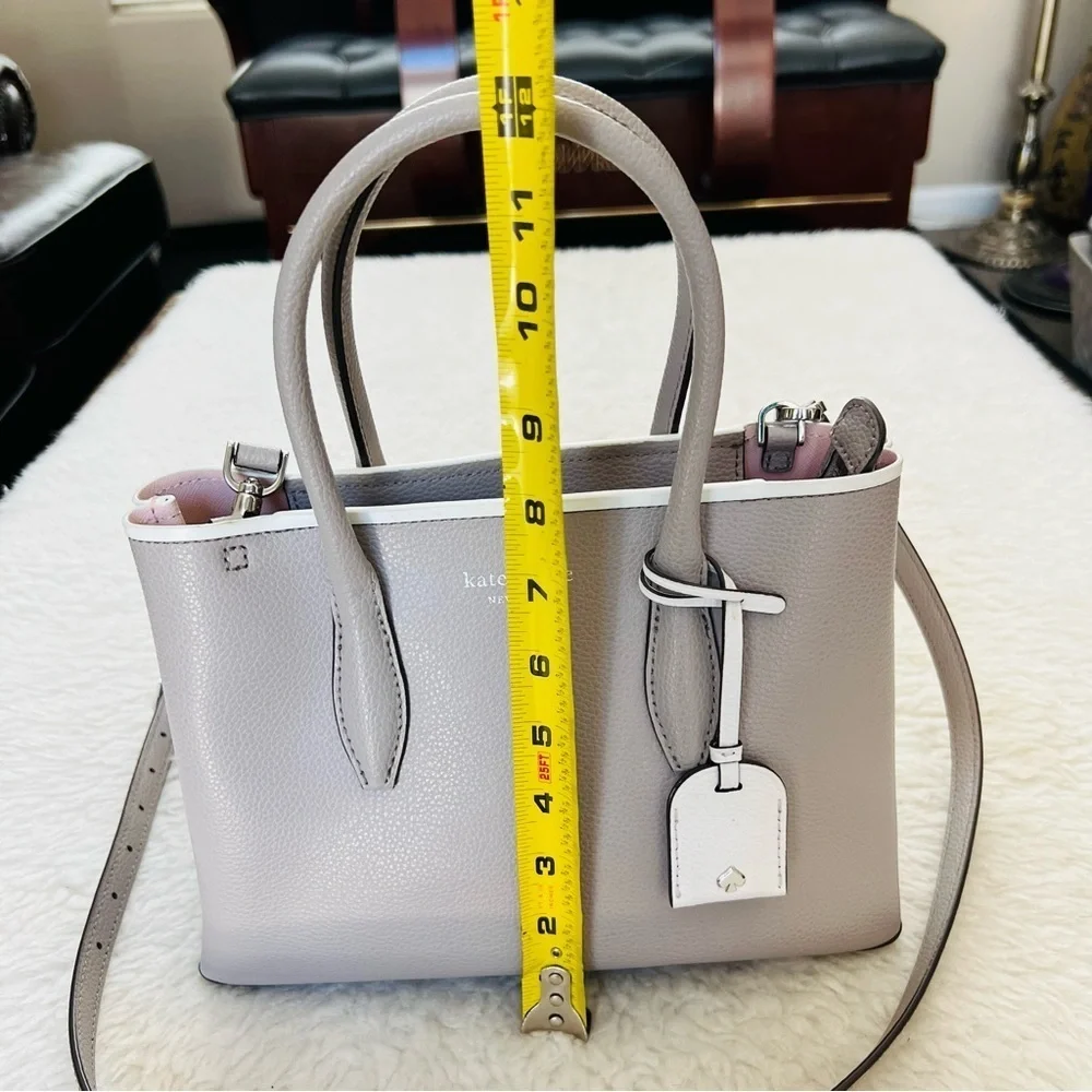 Kate Spade Eva Grain Leather Top Zip Soft Taupe Satchels/Crossbody Small Bag